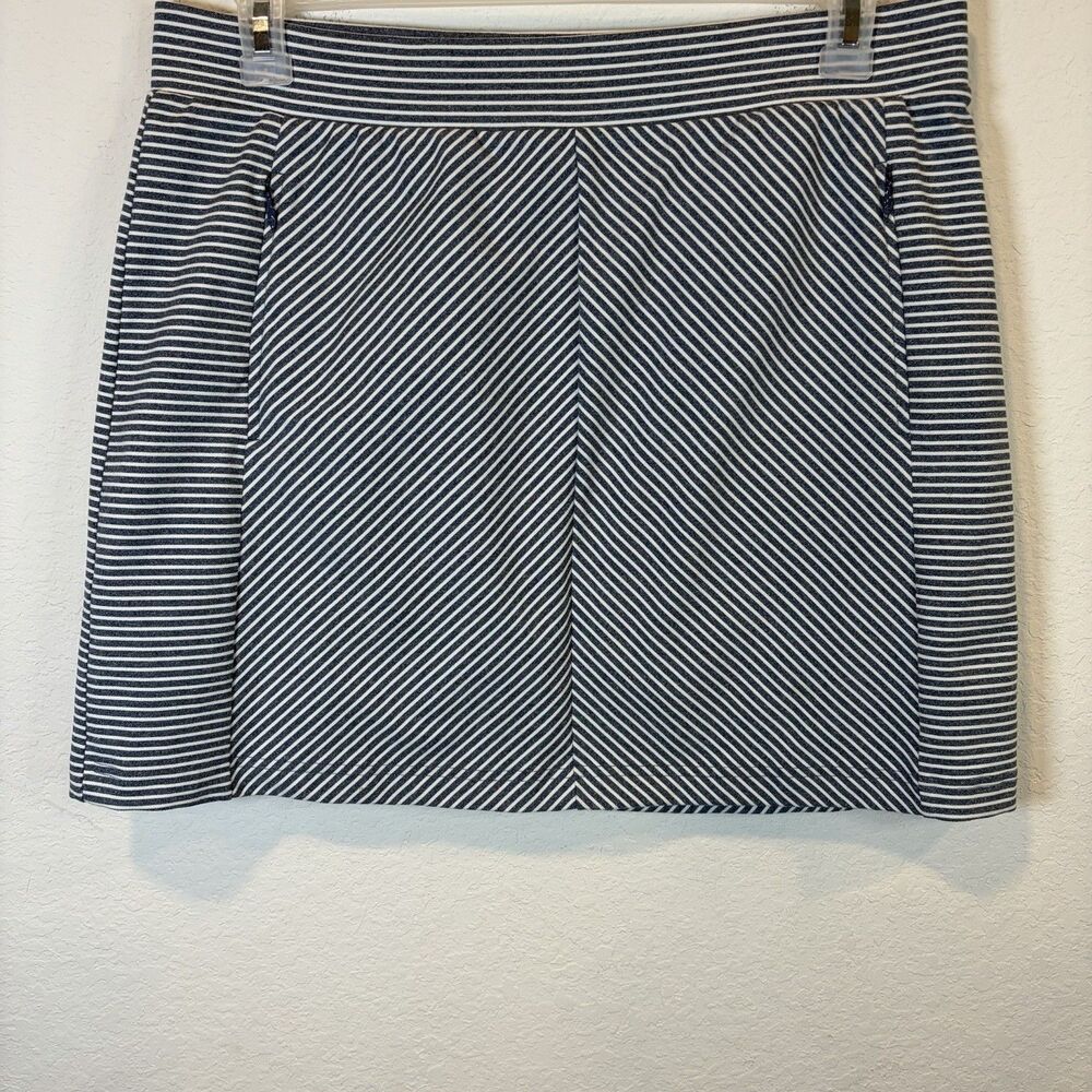 T by Talbots Blue Striped Skort Womens Large Active Golf Tennis Skirt